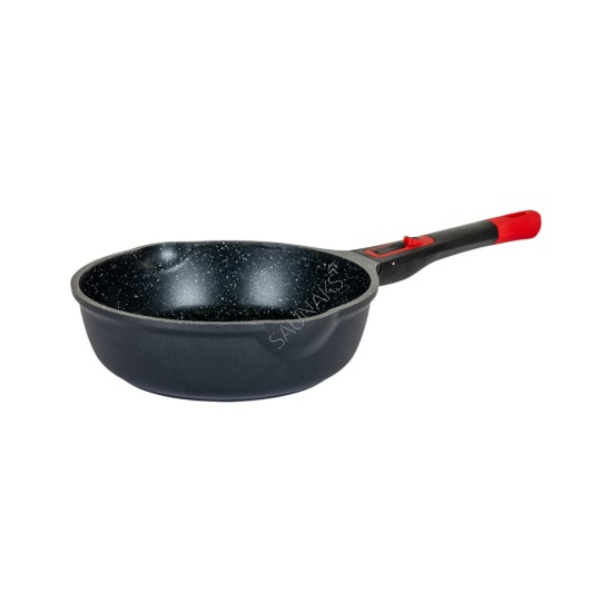 Patelnia głęboka z powłoką marmurową Chef & Cook 28 cm ze szklaną pokrywką