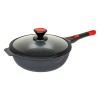 Patelnia głęboka z powłoką marmurową Chef & Cook 28 cm ze szklaną pokrywką