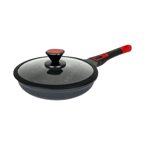 Patelnia z powłoką marmurową Chef & Cook 24 cm ze szklaną pokrywką