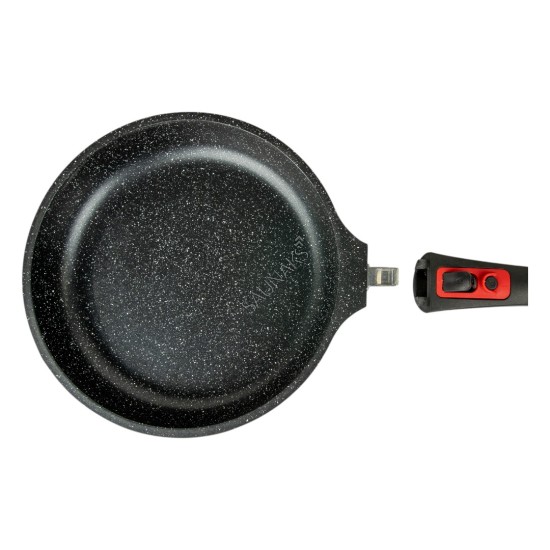 Patelnia z powłoką marmurową Chef & Cook 28cm ze szklaną pokrywką