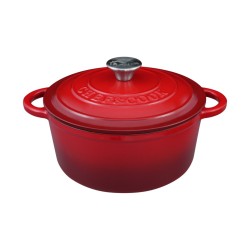 Garnek żeliwny emaliowany Chef & Cook 3,7L czerwony