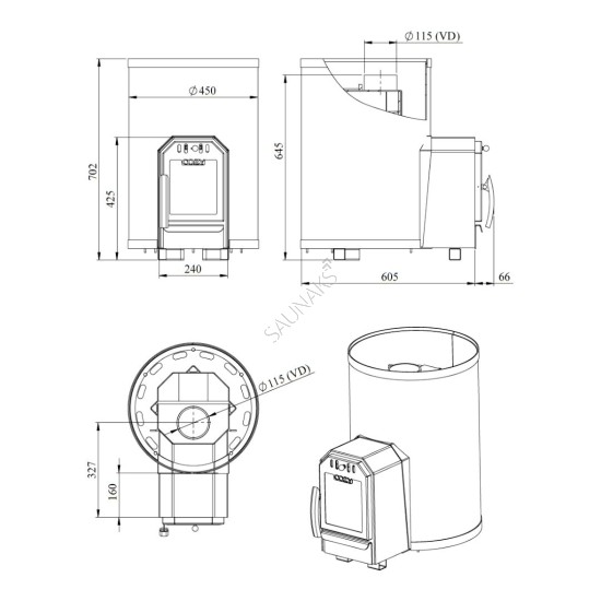Piec do sauny COZY 12-O-TW