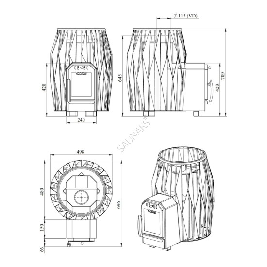Piec do sauny COZY 12-OG-TW