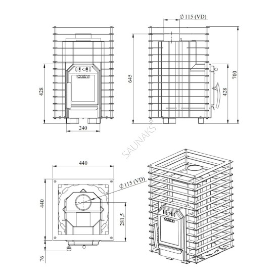 Piec do sauny COZY 12-QUATTRO