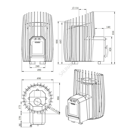 Piec do sauny COZY 12-SW-TW