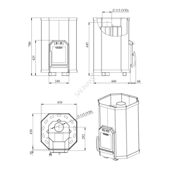 Piec do sauny COZY 12