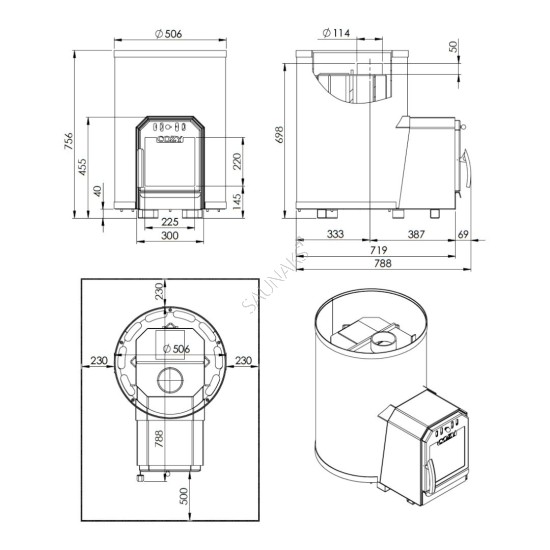 Sauna stove COZY 18-O-TW