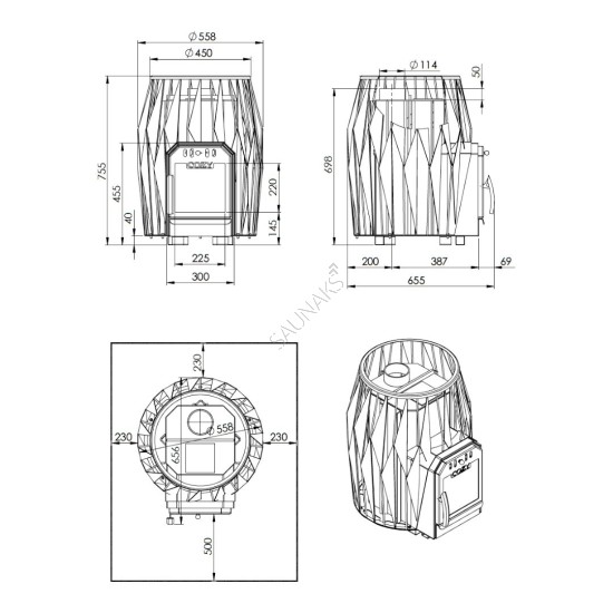 Piec do sauny COZY 18-OG