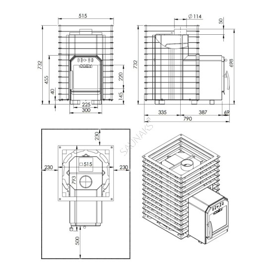 Piec do sauny COZY 18-QUATTRO-TW