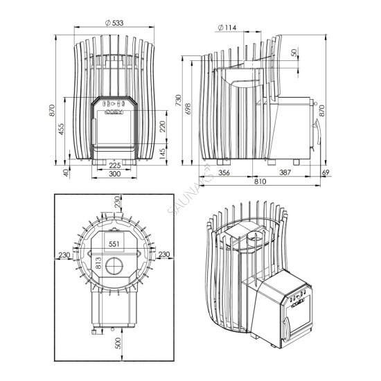 Piec do sauny COZY 18-SW-TW