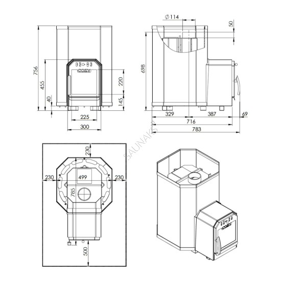 Piec do sauny COZY 18-TW