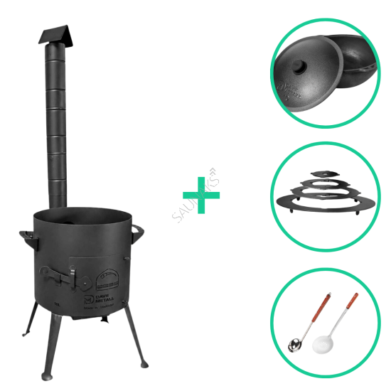 Kazani komplekt  DAVR METALL 10L (korstnaga)