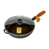 Cast iron pan MAYSTERNYA 28x6cm with wooden handle and glass lid