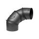 Kolano rury dymowej 120mm nastawne 0-135° (z wyczystką) czarne