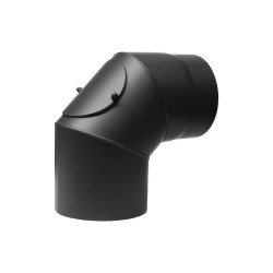 Kolano rury dymowej 120mm stałe 90° (z wyczystką) czarne