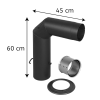 Flue pipe set 120mm (60x45cm) black