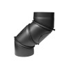 Suitsutoru põlv 150mm reguleeritav 0-135° (puhastusluugiga) must