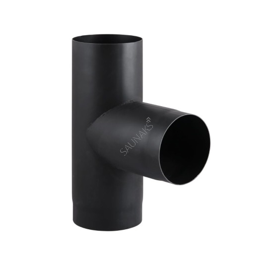 Trójnik rury dymowej 150mm 90° czarny
