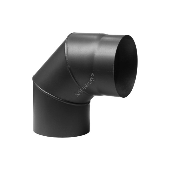 Kolano rury dymowej 160mm stałe 90° (bez wyczystki) czarne