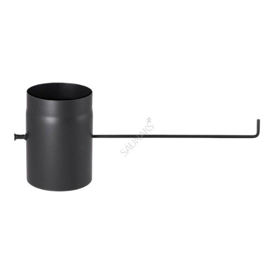 Szyber rury dymowej 180mm 25cm (z długą sztangą) czarny