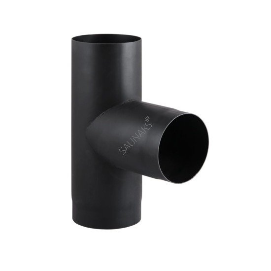 Trójnik rury dymowej 180mm 90° czarny