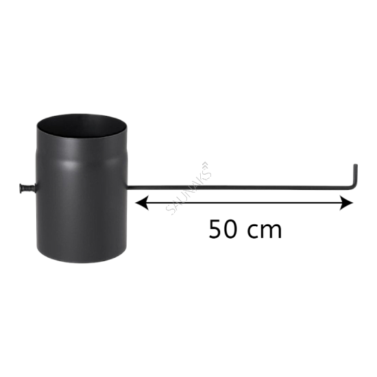 Szyber rury dymowej 200mm 25cm (z długą sztangą) czarny