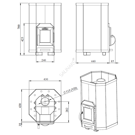 Piec do sauny STOVEMAN 13