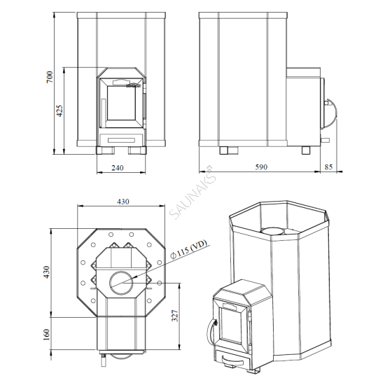 Piec do sauny STOVEMAN 13-LS