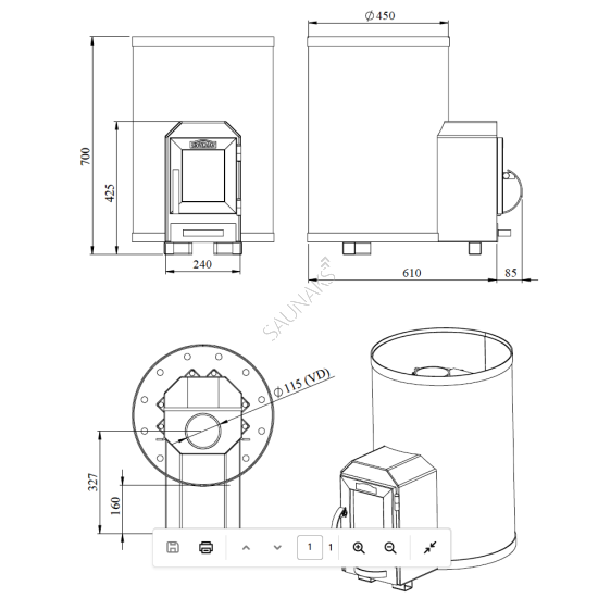 Piec do sauny STOVEMAN 13R-LS