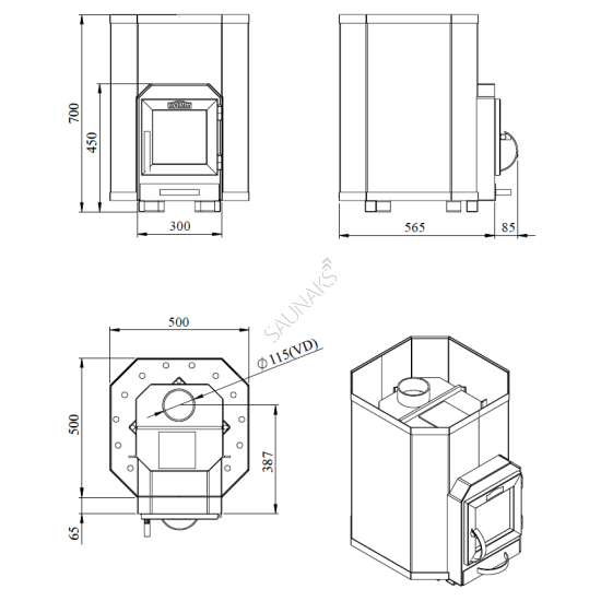 Piec do sauny STOVEMAN 16