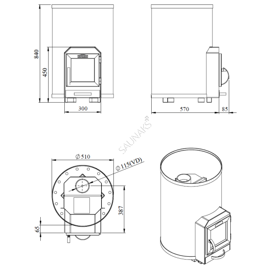 Piec do sauny STOVEMAN 20R