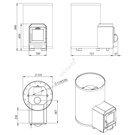 Piec do sauny STOVEMAN 20R-LS