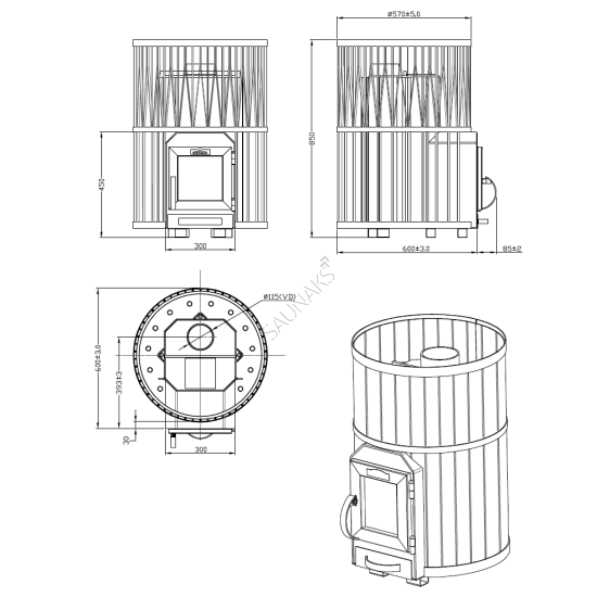 Piec do sauny STOVEMAN CROWN 20R